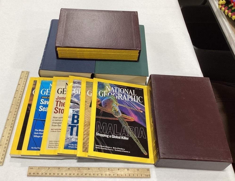 National Geographic Magazine Lot w/ 2 Cook Books