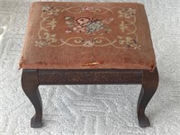Vintage needlepoint foot stool