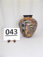 Oriental Design Vase 9" Tall