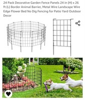 NEW 24 Pk Decorative Garden Fence Panels, 24" (H)