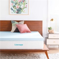 Linenspa 3 Inch Memory Foam Mattress Topper, Gel