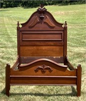 Walnut Victorian high back bed,