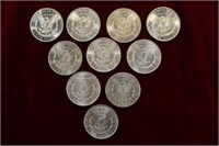 10pcs Morgan Silver Dollars 1882-1883, 1885-1887