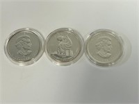 3 Canadian 1oz. Silver Coins