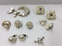 Ring , Brooch, Earrings, With White Stones