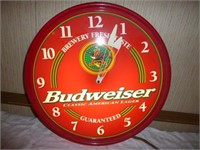 Budweiser Beer Large Lighted Bar Clock