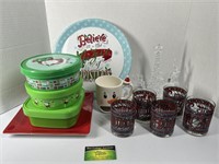 Christmas Glasses, Plates, and More