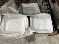 (3) White Square Serving Platters