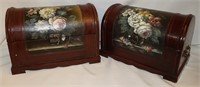 2 Small Vintage Round Dome Top Trunks: