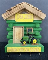 John Deere Wooden Wall Decor Key Rack