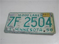 Vtg 1956 Minnesota License Plate