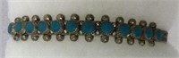 Antique Silver and Turquoise Native Bracelet