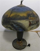 Reverse painted lamp