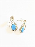 Unmarked Turquoise Earrings