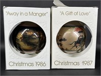 Two Schmid Christmas Ornaments 1986 & 1987