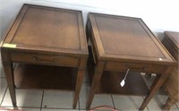 PAIR HEKMAN END TABLES WITH DRAWER