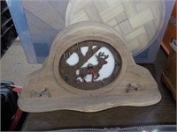 Deer carved battery clock