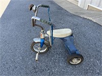VINTAGE BLUE TRICYCLE WITH BELL & STREAMERS
