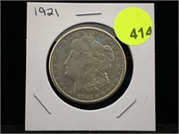 1921-S Morgan Silver Dollar in flip