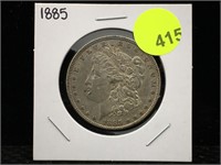1885 Morgan Silver Dollar in flip