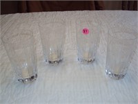 4 Nice Heavy Crystal Glasses