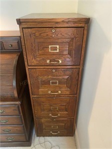 Wood 4 Drawer Filing Cabinet