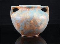 NUMBERED DOUBLE HANDLED ART POTTERY BOWL VASE