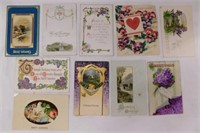 7 Best Wishes vintage postcards - 1 vintage