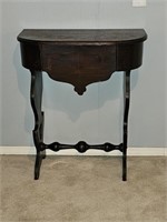 Antique Walnut Half Moon Side Table