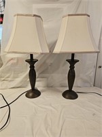2 Matching Decorative Metal Table Lamps