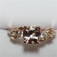 $1990 10K  Morganite(1ct) Diamond(0.2ct) Ring