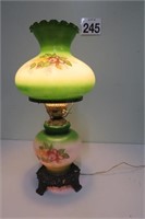 Nice Gone With The Wind Green Hurricane Lamp 21"T
