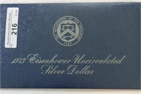 1973S Eisenhower Silver Dollar Blue Envelope