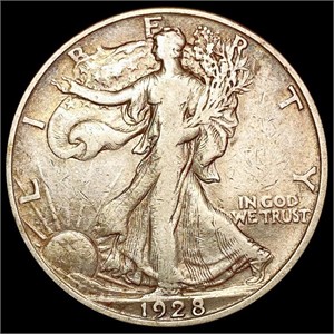 1928-S Walking Liberty Half Dollar LIGHTLY