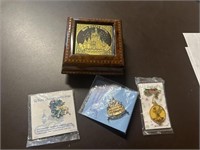 Gold Castle inlay jewelry box