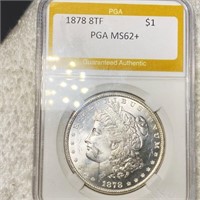 1878 8TF Morgan Silver Dollar PGA - MS62+