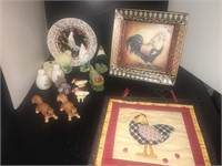 CHICKEN PLATES, QUILTED SQUARE, S&P, SQUIRREL S&P