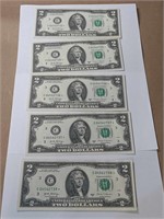 SEQUENTIAL 2 DOLLAR STAR NOTES MISSING #5