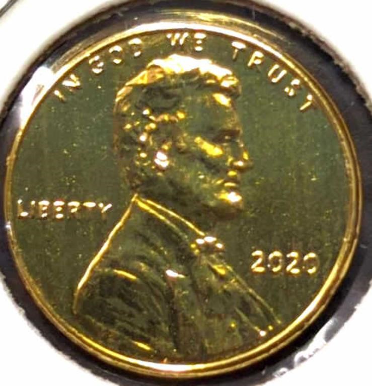 24k gold-plated 2020. Lincoln penny