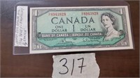 1954 Canada One Dollar Bill