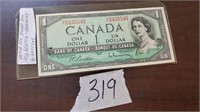 1954 Canada One Dollar Bill