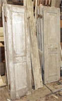22 antique raised panel wooden shutters