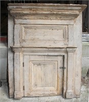 Early Antique pine fireplace front-mantel-surround