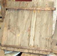 antique barn door with strap hinges, 37"h x 35"w