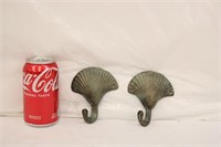 Pair of Cast Iron Seashell Hooks