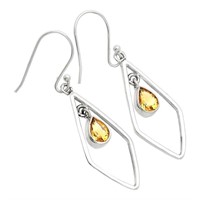 Sterling Silver Dangle Citrine Earrings