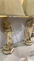 White plaster ceramic table lamps - Greek-style