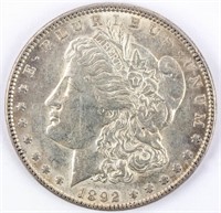 Coin 1892 Morgan Silver Dollar in Almost Unc.