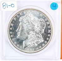 Coin 1881-O Morgan Silver Dollar in BU DMPL