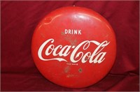 Vintage 16" Metal Coke Cola Button Sign